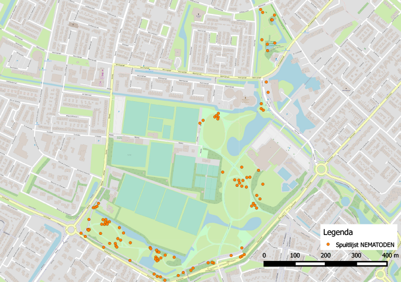 Locaties waar we processierupsen bestrijden - 2021