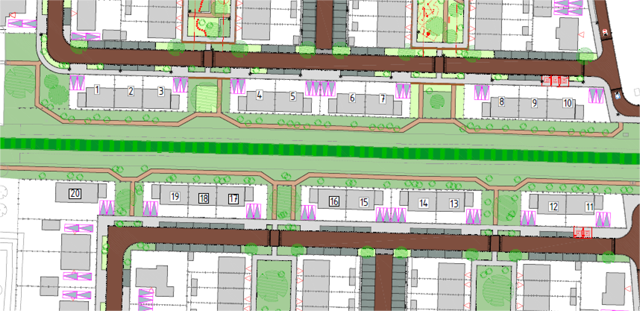 Te ontwikkelen woningen rond het Ambachts Perenlaantje Te ontwikkelen woningen rond het Ambachts Perenlaantje